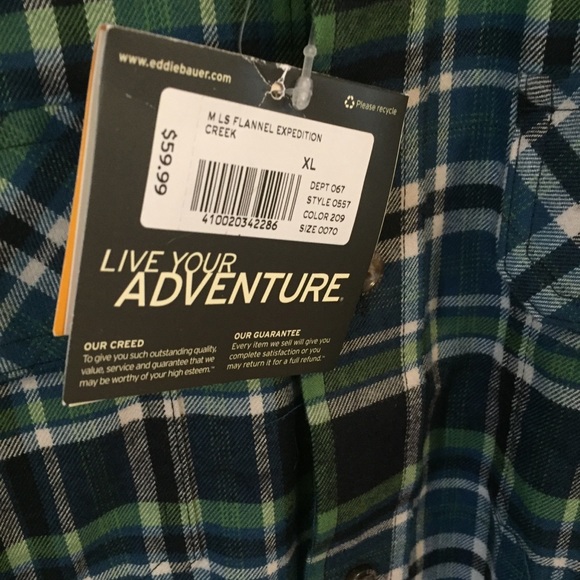 Men’s Eddie Bauer Flannel NWT - Picture 3 of 3